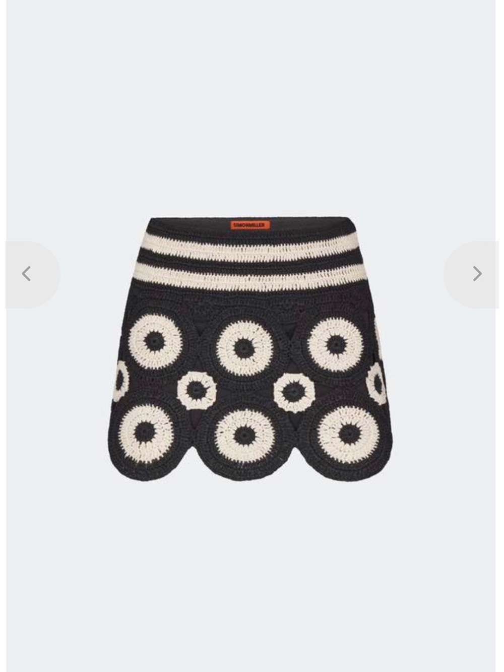 Simon Miller Black & White Crochet Circle Mini Skirt